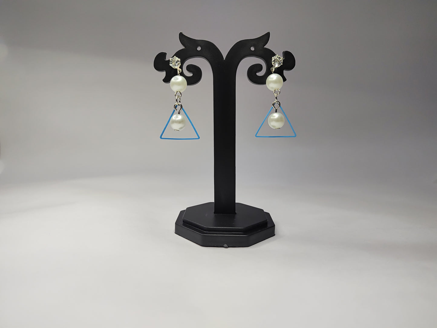 Trendy Triangle & Pearl Drop Earrings for Women