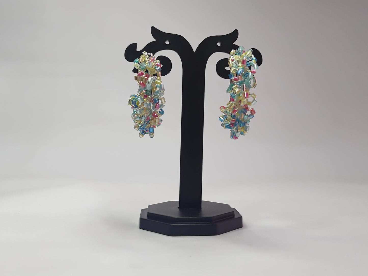 Colorful Beaded Hoop Earrings - Lightweight & Trendy Fashion Jewelry